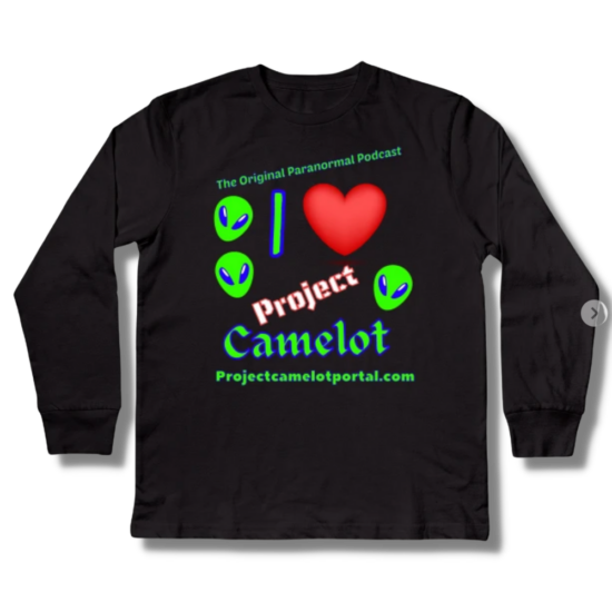 Project Camelot Paranormal Podcast Alien Head Kids Long Sleeve T-Shirt
