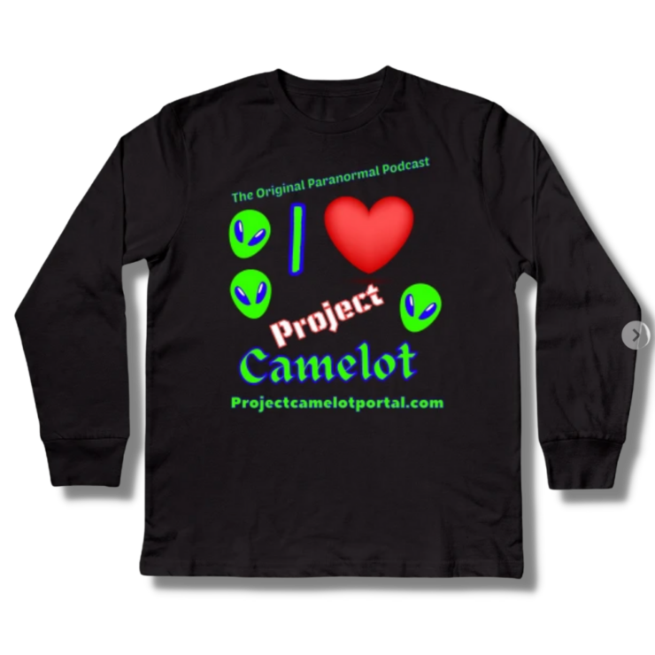 Project Camelot Paranormal Podcast Alien Head Kids Long Sleeve T-Shirt