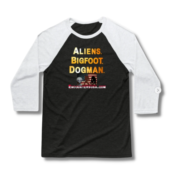 Aliens Bigfoot Dogman Baseball T-Shirt