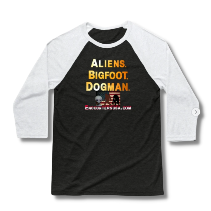 Aliens Bigfoot Dogman Baseball T-Shirt
