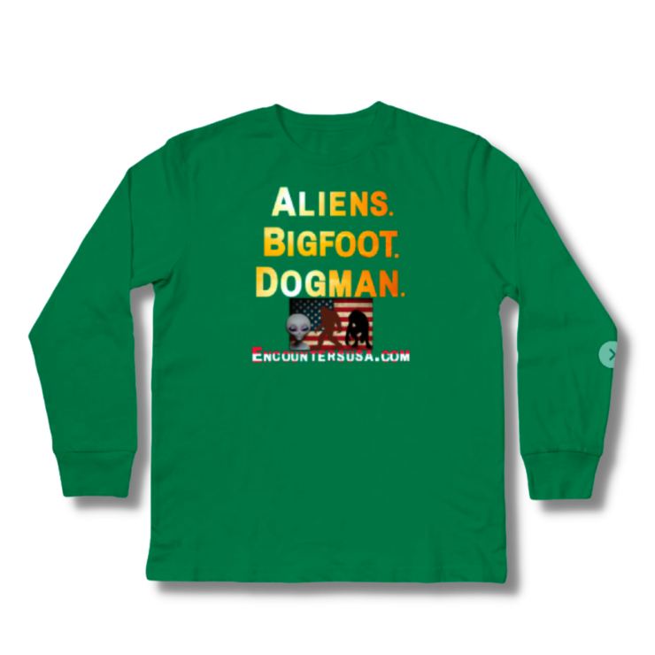 Aliens Bigfoot Dogman Kids Long Sleeve T-Shirt