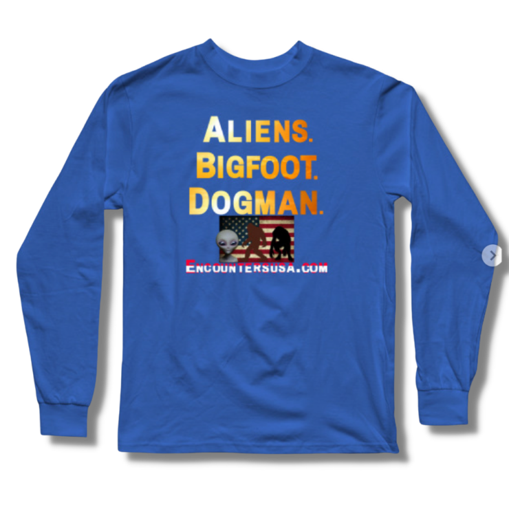 Aliens Bigfoot Dogman Long Sleeve T-Shirt