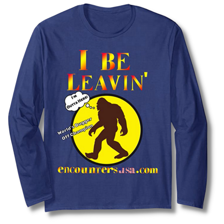 Bigfoot I Be Leavin' Bugger Off Champ Navy Long Sleeve T-Shirt