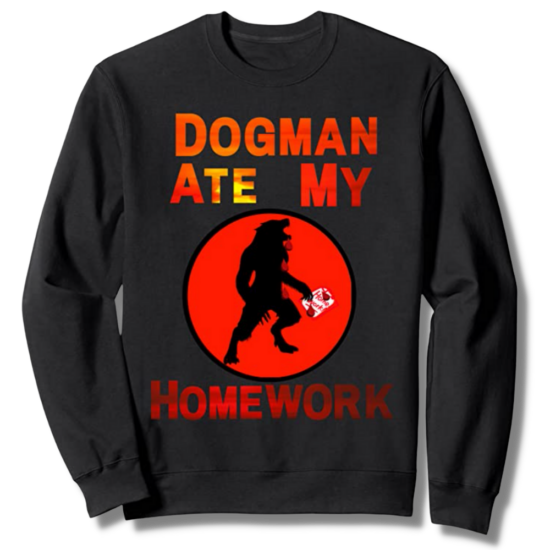 Dogman Ate My Homework Black Sweatshirt