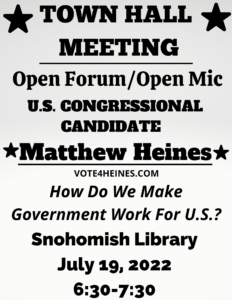 Town Hall Meeting Snohomish Library