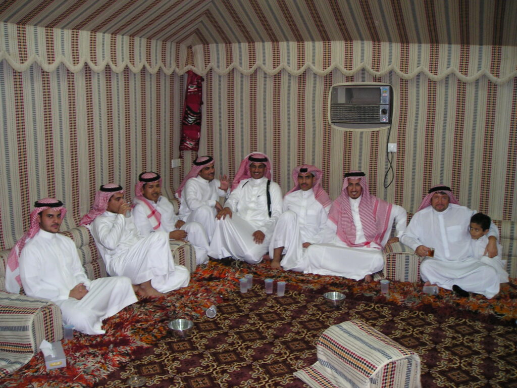 Matthew Heines (left) and officers from Saudi National Guard